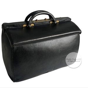 Louis Vuitton Doctors Bag Cabin Train Case Antique Black Grained Leather Rare